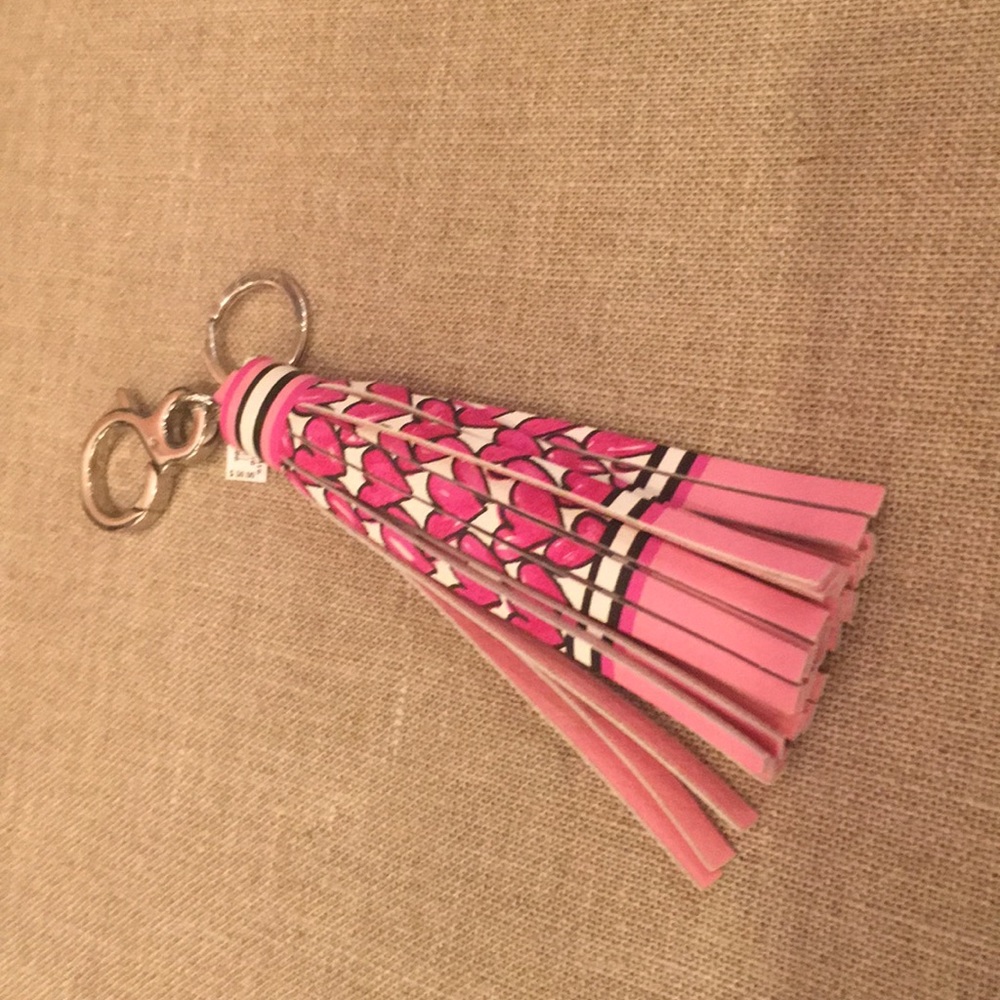 Brighton Tassel Leather Pink keyfob